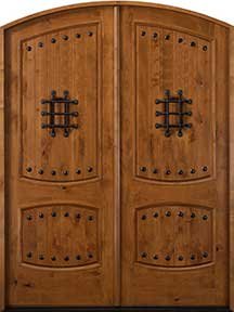 SC-40 Arched Top Knotty Alder Double Doors