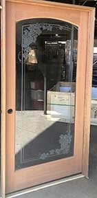 Mahogany Interior Etched Glass Door