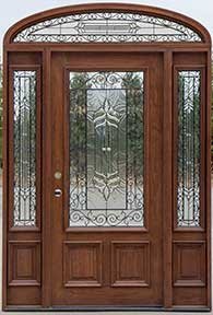 Iron Classic Door with Sidelights and Transom