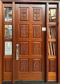 Carved Baltic Door with Sidelights