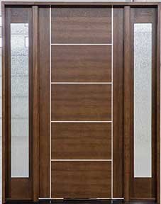 Milan Mahogany Door with 2 Sidelights
