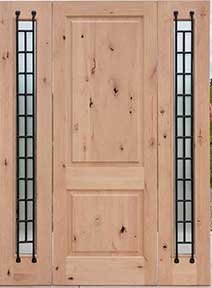 SW 200 Knotty Alder Door with 2 Sidelights