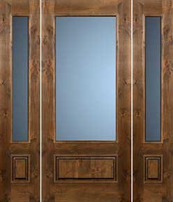SW 200 Knotty Alder Door with 2 Sidelights