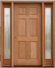 Mahogany Door with 2 Sidelights